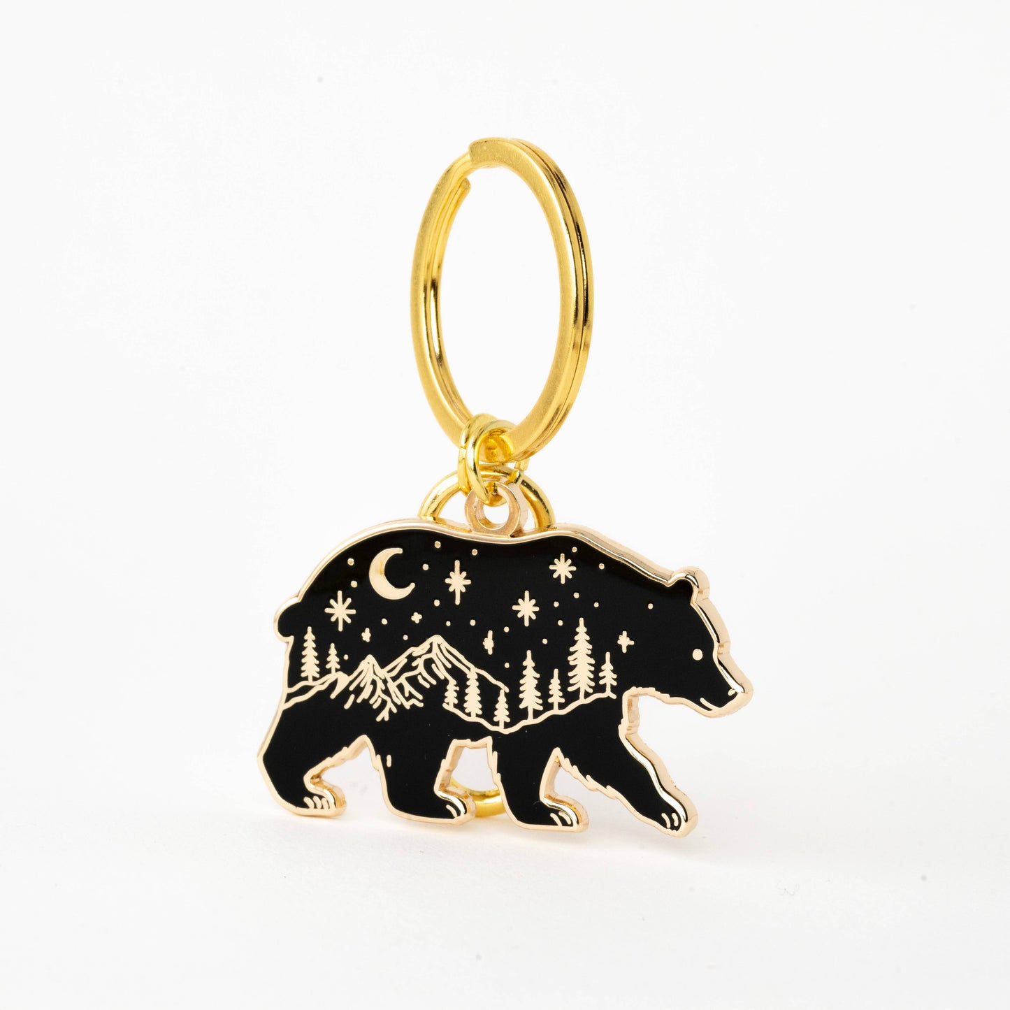 Twilight Bear Keychain Charm, Gift for Camp & Nature Lovers