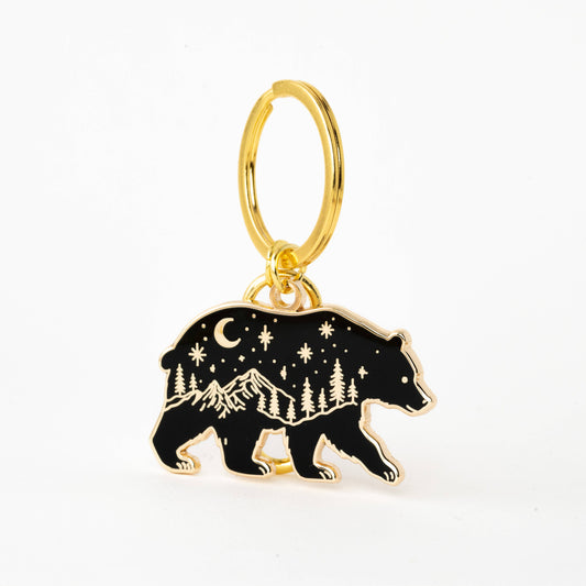 Twilight Bear Keychain Charm, Gift for Camp & Nature Lovers