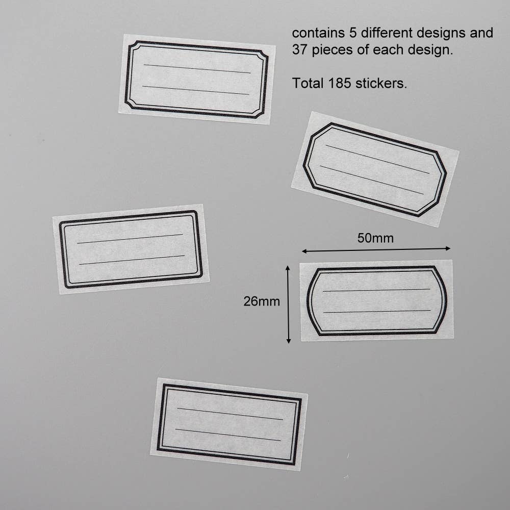 LAOMiS Black Frame Label Writable Washi Stickers