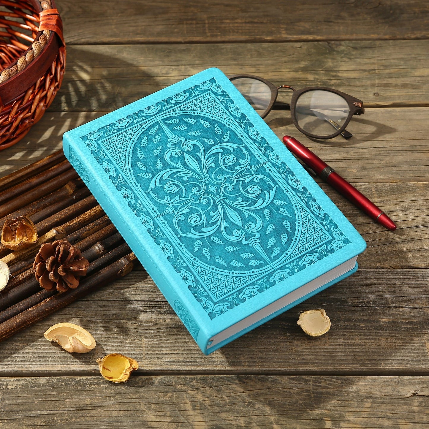 Victoria's Journals Vintage Style Diary Hard Cover (Aqua Blue)