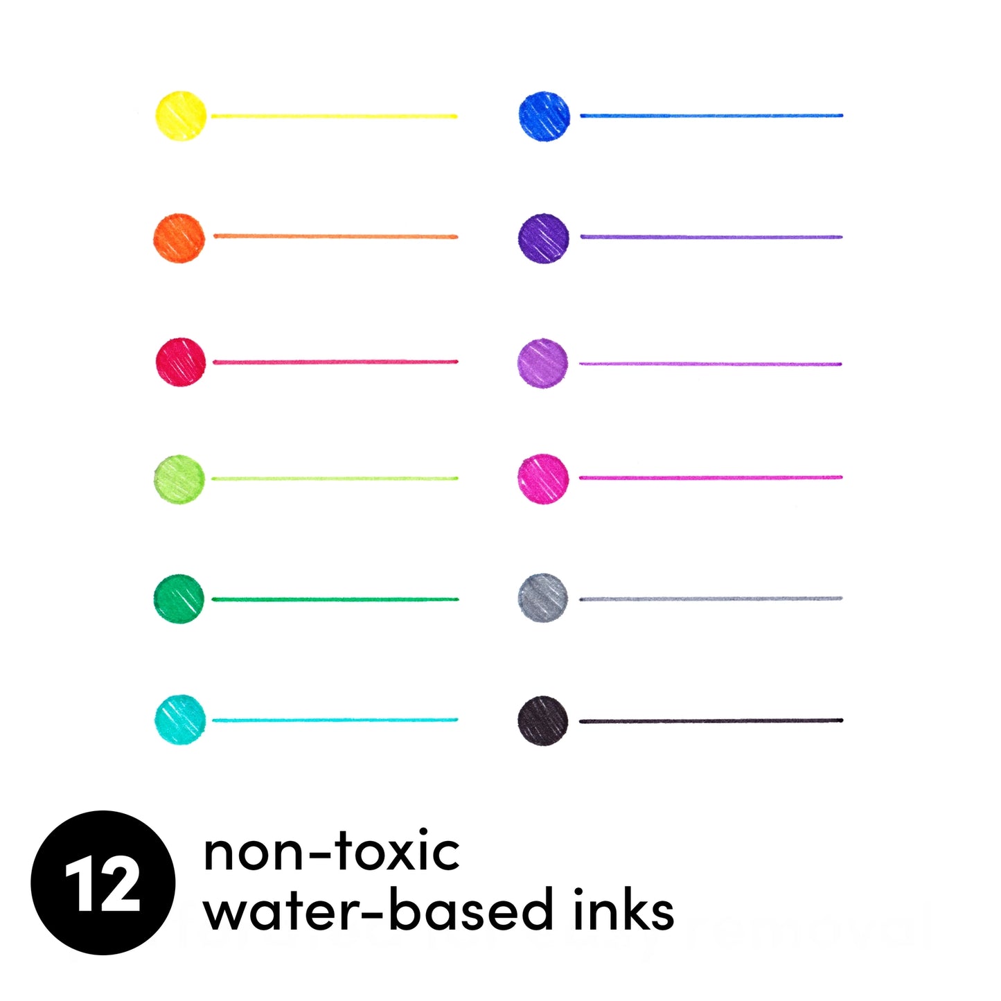 12 Pack Felt Tip Fine Line Pastel Marker Pens with Case