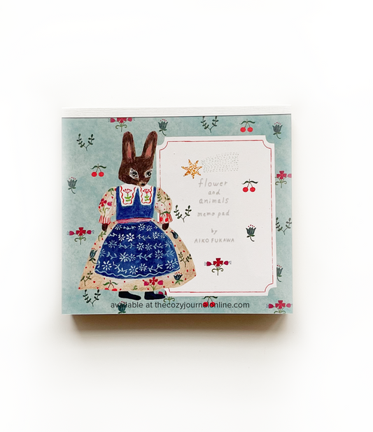 Flower and Animals Square Memo Pad