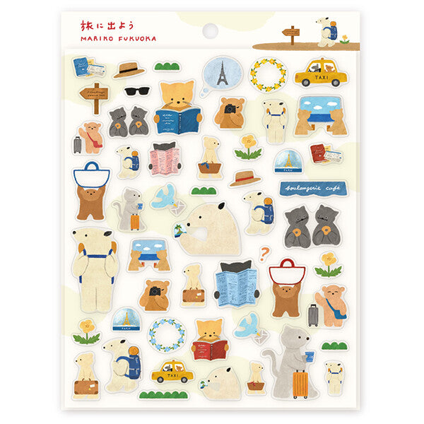 Let's Go On a Trip Sticker Sheet (Bears)