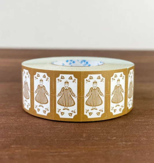 Merle Retro Brown Label Sticker Roll