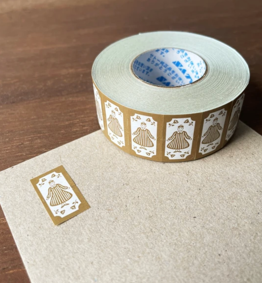 Merle Retro Brown Label Sticker Roll