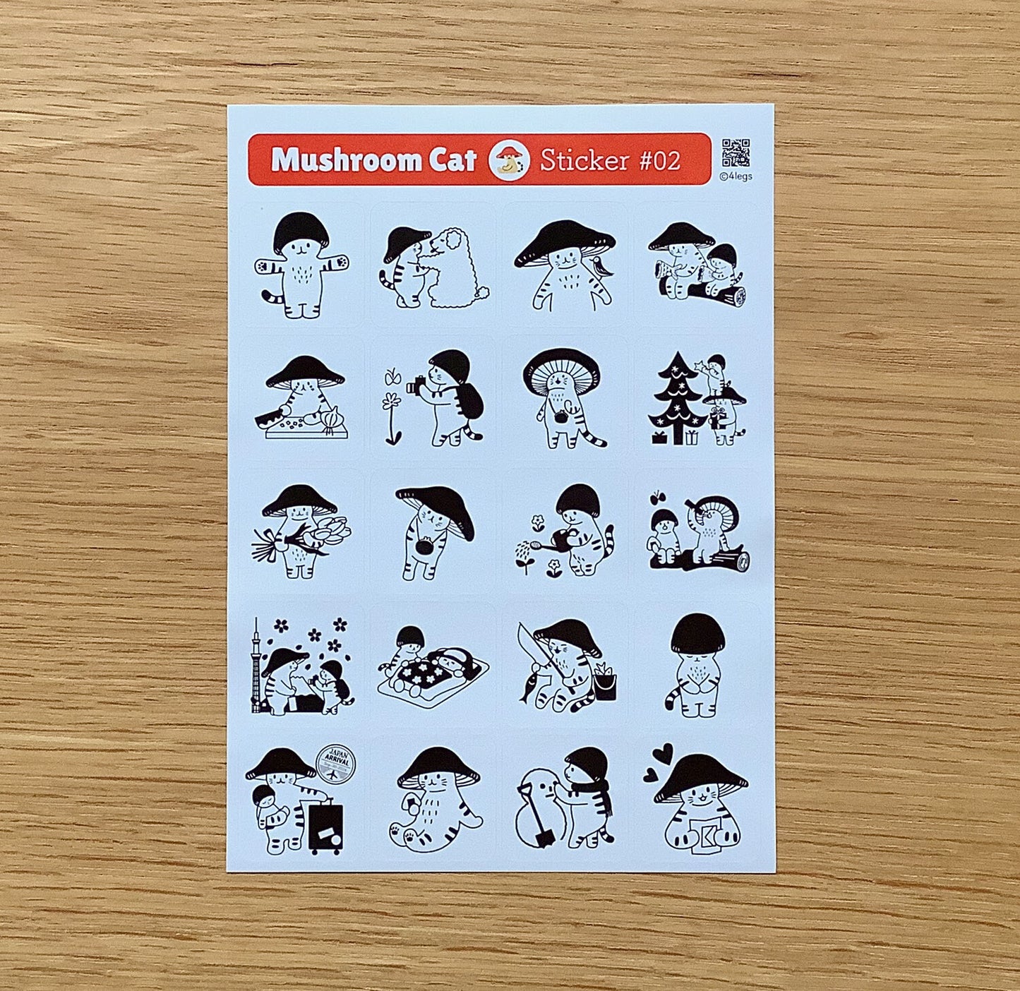 Mushroom Cat Stickers 02
