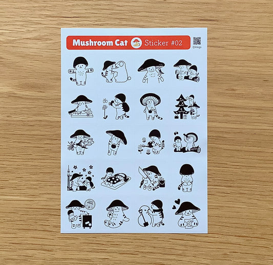 Mushroom Cat Stickers 02
