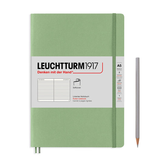 A5 Notebook Softcover Medium - Sage