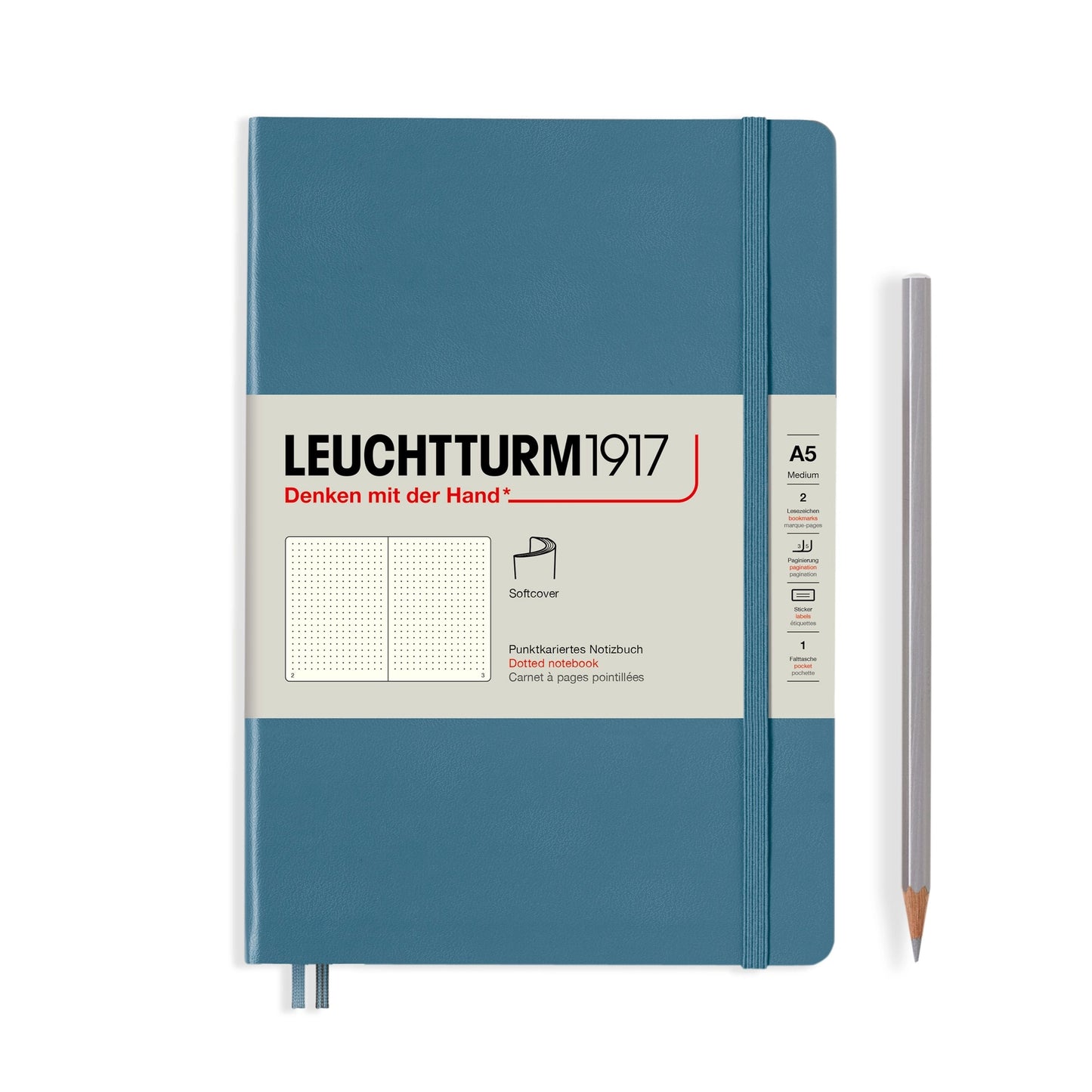 A5 Notebook Softcover Medium - Stone Blue