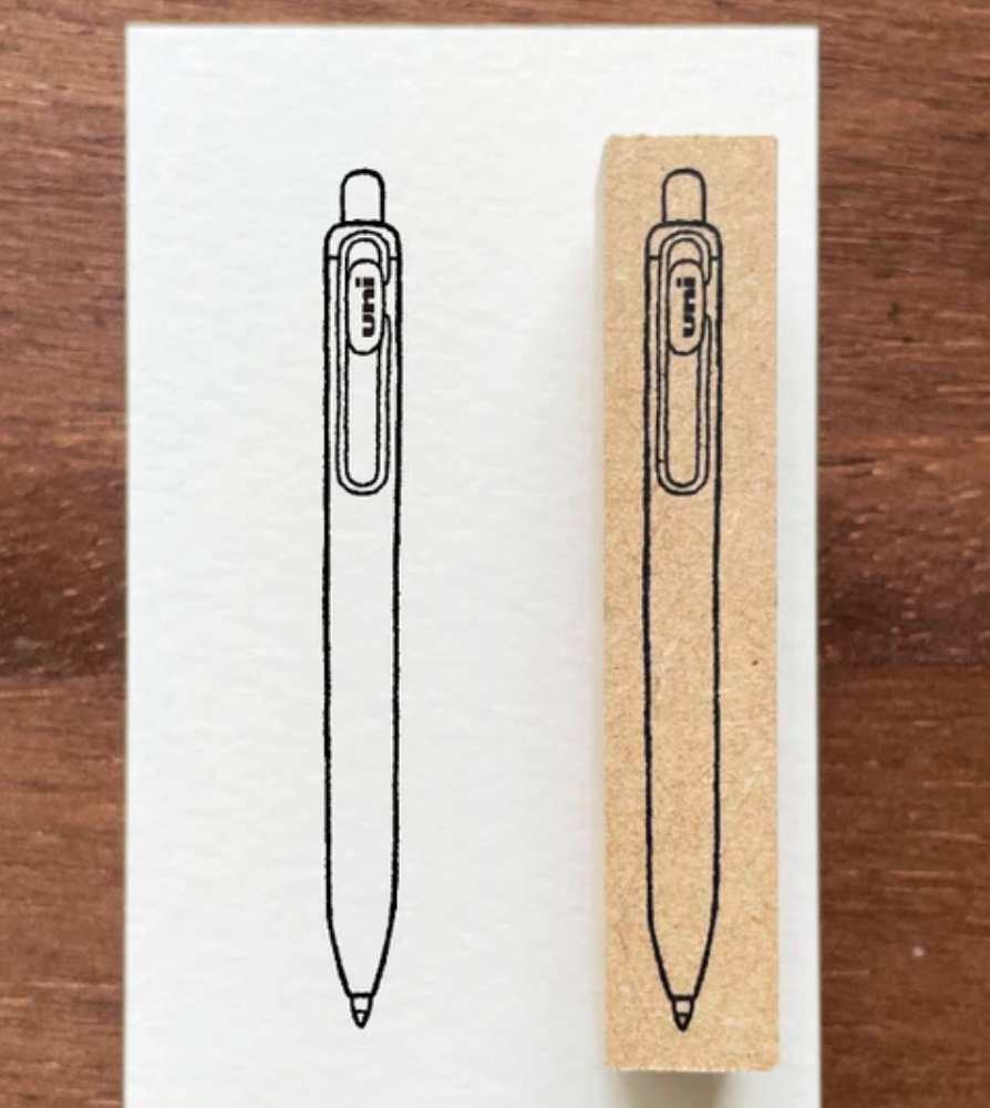 Uniball Pen Rubber Stamp